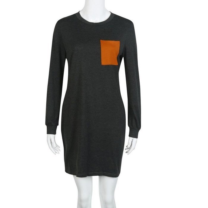 Mini Dress,Morecome Womens Long Sleeve Casual Loose Short Mini Dress (S, Dark Gray) N9
