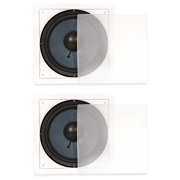 Blue Octave BDW10 In Wall 10" Passive Subwoofer Speakers Home Theater 2 Sub Set