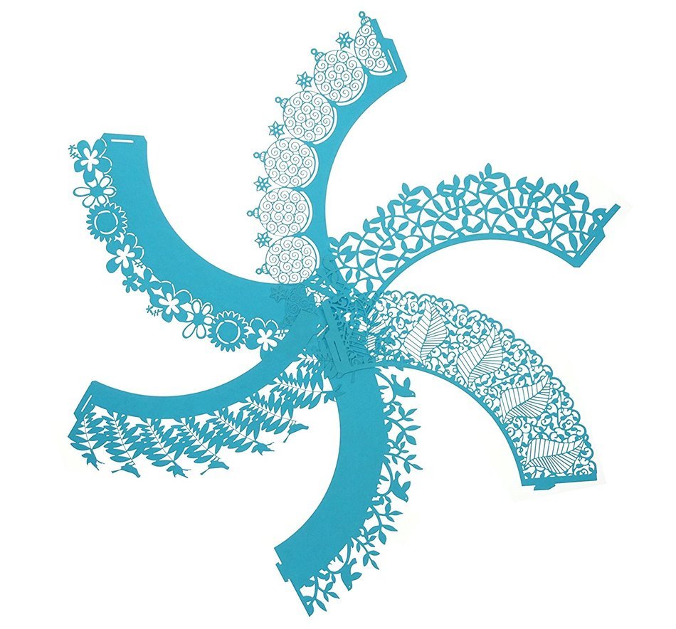 Bilipala Blue Cupcake Wrappers, Lace Cupcake Wrappers, Cupcake Liners, Pack of 60 N3