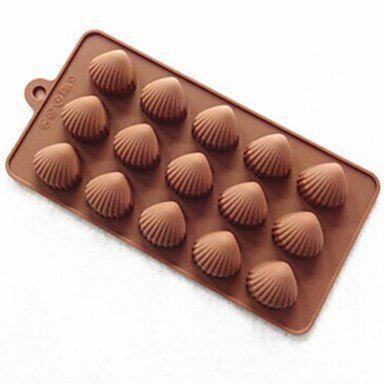 Sher 15 Hole Shell Shape Cake Mold Ice Jelly Chocolate Mold,Silicone 22&iexcl;&Aacute;11&iexcl;&Aacute;1.5 CM(8.7&iexcl;&Aacute;4.3&iexcl;&Aacute;0.6 INCH)