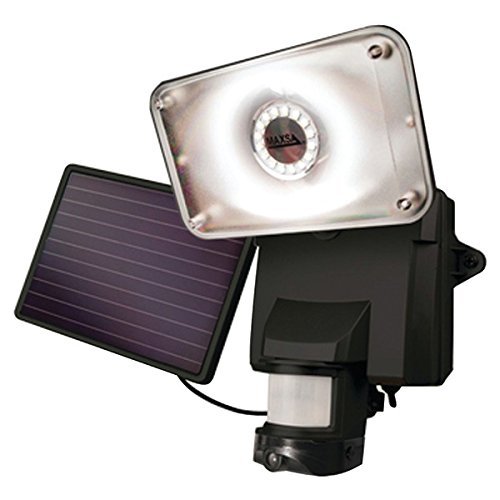 New MAXSA INNOVATIONS 44642-CAM-BK Solar-Powered Security Video Camera & Floodlight