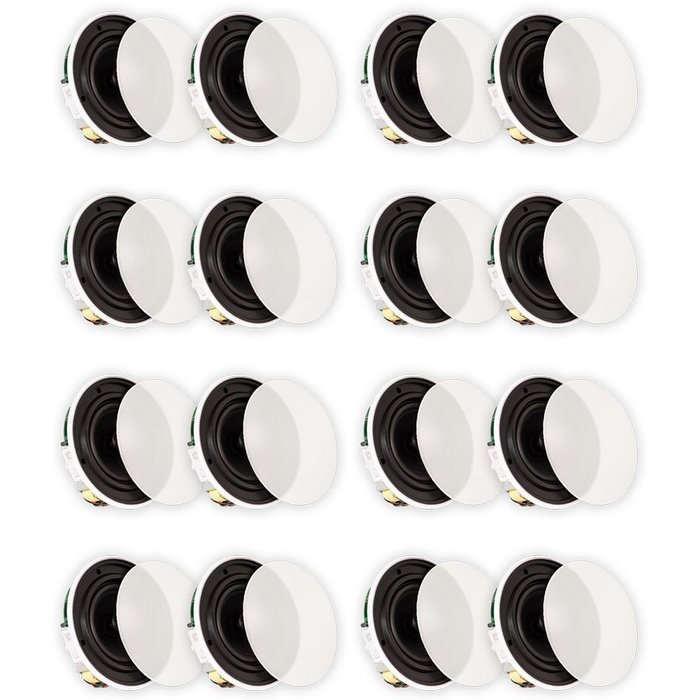 Theater Solutions 6.5" Install Quick 70 Volt In Ceiling Speakers 8 Pair Pack 3200 Watts 8TSQ670
