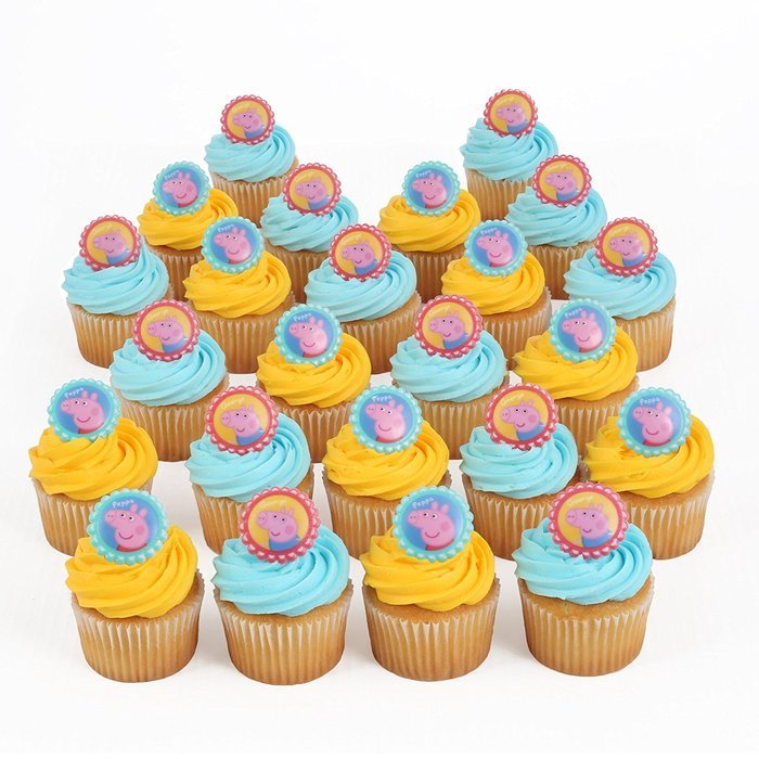 Bakery Crafts - Peppa Pig 24 Cupcake Topper Rings, 1.5" x 1.5" N3