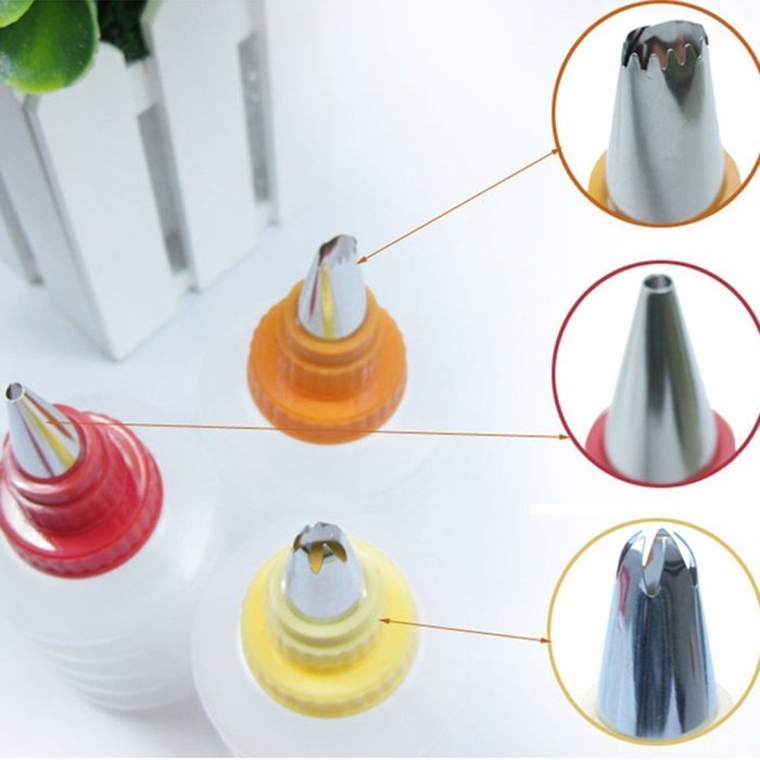 Dealglad&reg; 3pcs/set Cake Cookie Cupcake Muffin Icing Piping Nozzles Pastry Squeeze Bottle Decorating Tips Tool N4