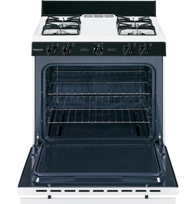 HOTPOINT RANGES, OVENS & COOKTOPS 160642 30" 4.8 Cu.ft. Free-Standing Gas Range, White