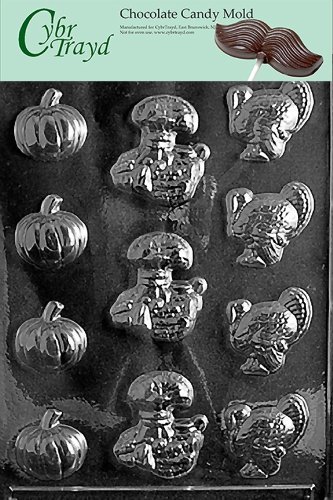 Cybrtrayd T002 Thanksgiving Assortment Life of the Party Chocolate Candy Mold with Exclusive Cybrtrayd Copyrighted...