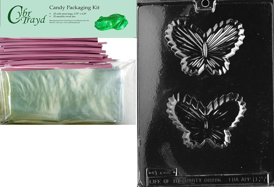 Cybrtrayd D027 Chocolate Candy Mold, Butterfly Candy Dish Dads and Moms N4