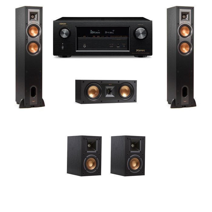 Klipsch R-28F Floorstanding Speakers 5.0 with Denon AVR-X1200W