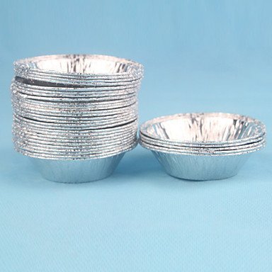 Y&XL&H 50Pcs Disposable Aluminum Foil Cups Baking Bake Muffin Cupcake Tin Mold Round N2