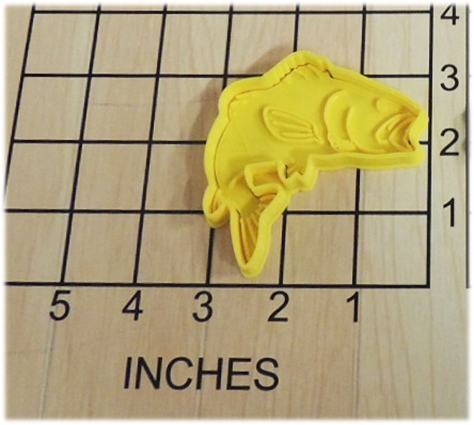 Bass Fish Shaped Fondant Cookie Cutter and Stamp #1121