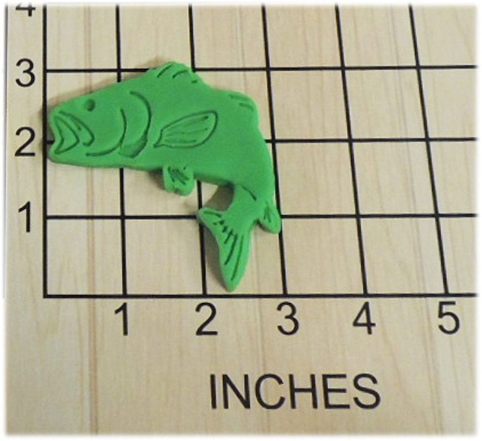Bass Fish Shaped Fondant Cookie Cutter and Stamp #1121 N2