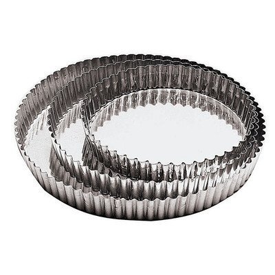 World Cuisine 109788 Tin Plate Fluted Tart Mold-Dia. 11 7/8 In -- 2 per case