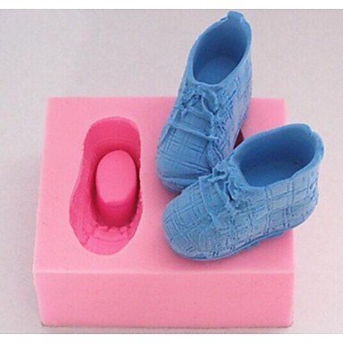 Sher A Pair of Sneakers Fondant Cake Chocolate Silicone Mold Cake Decoration Tools,L7.5cmW6cmH3.2cm