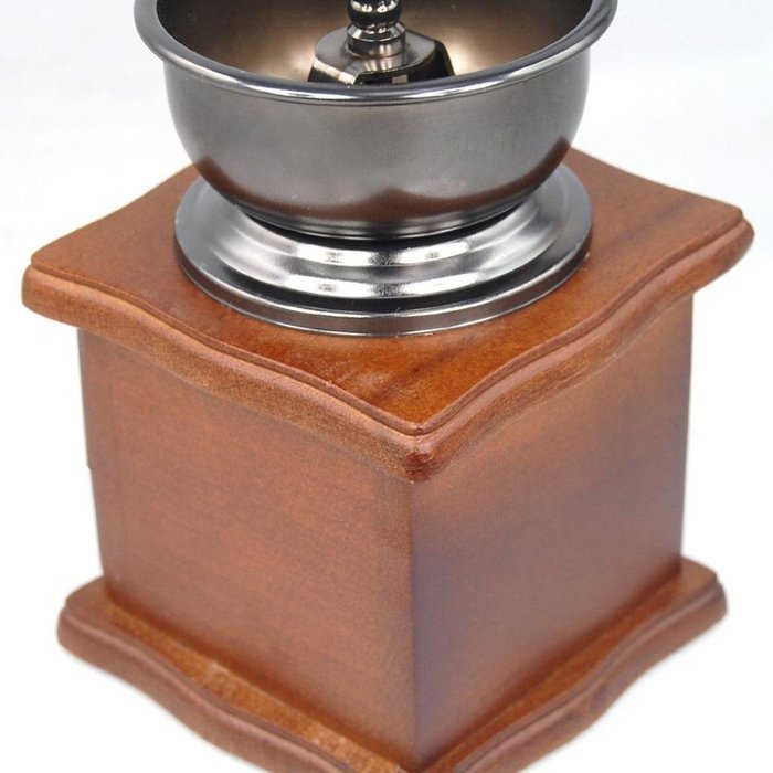 Hotkey Manual Vintage Bronze Coffee Grinder Household Retro Wood Delicate Coffee Mill with Procelain,Durable Hand... N6