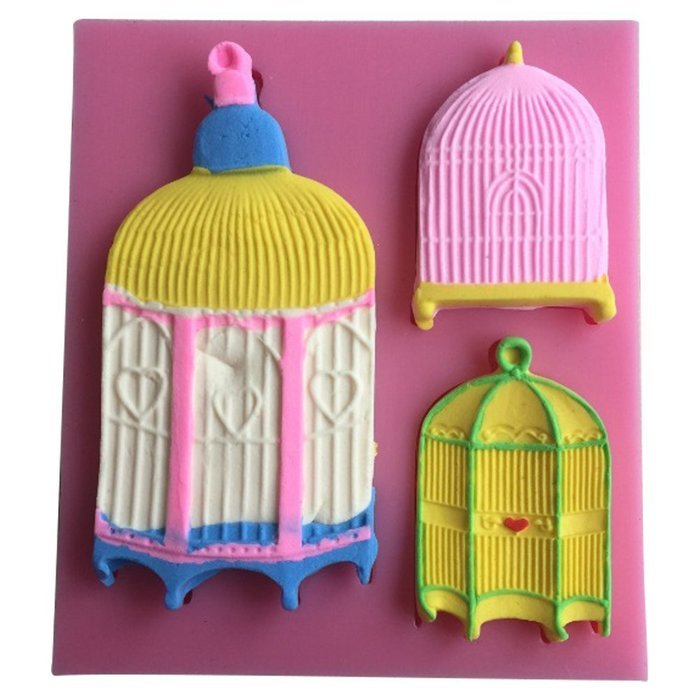 HORIEN Birdcage Design 3D Silicone Fondant Cake Mold N2