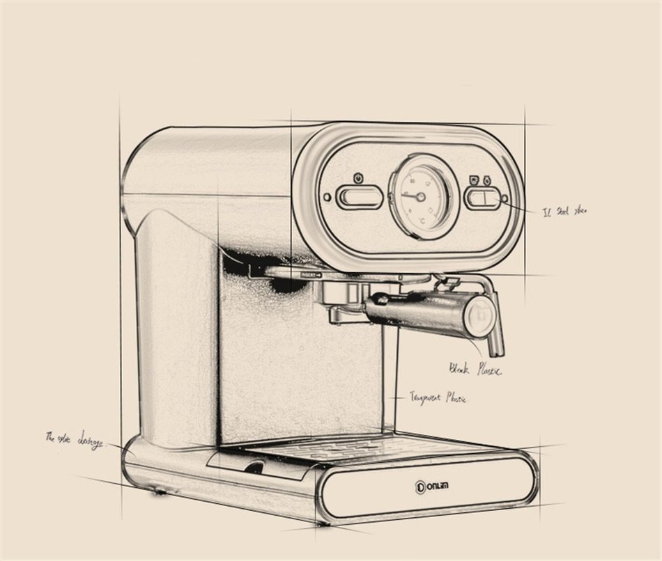 Royal- Italian Semi-automatic Coffee Machine Household Visualization Full Temperature Control N3