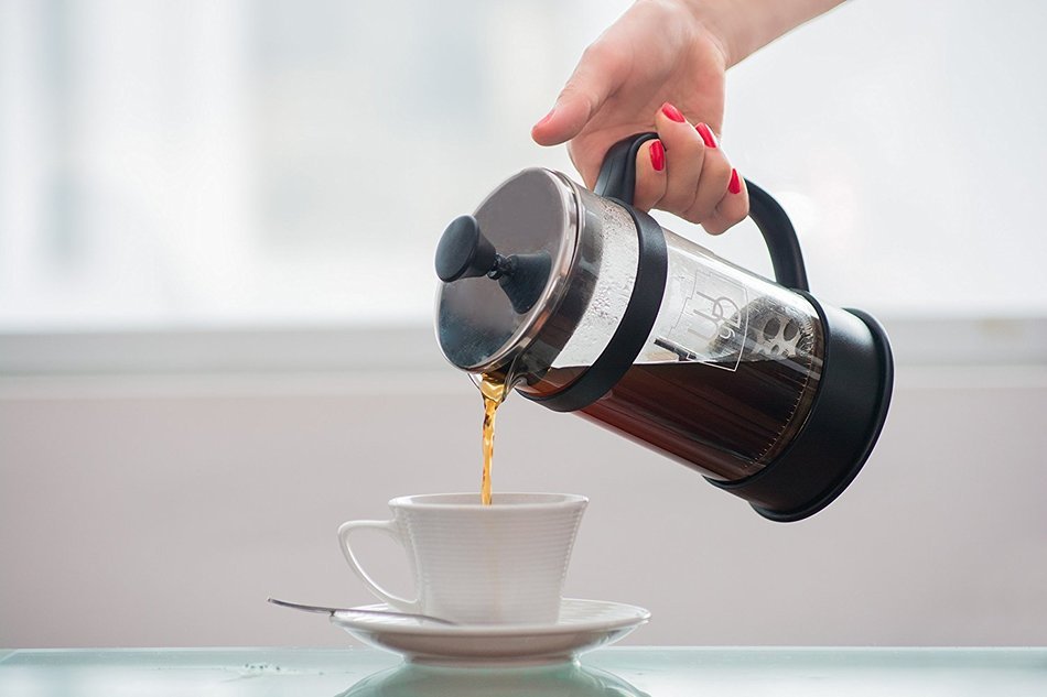 French Press Coffee Maker - Heat Resistant Glass & Stainless Steel of 1 Liter or 8 Cups of the Most Tasting Coffee! N5