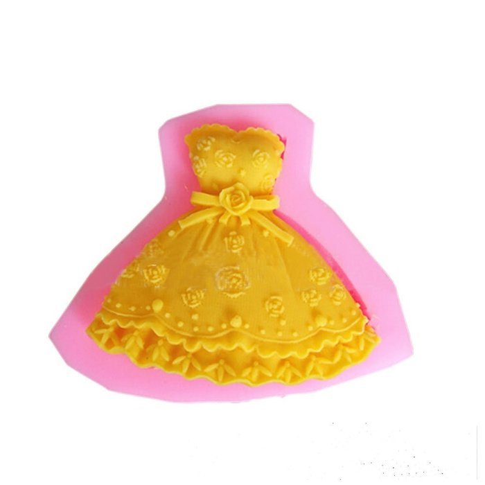 Yunko Princess Strapless Wedding Dress Cake Decorating Tools Silicone Fondnt Mold Chocolate Candy Sugar Mould