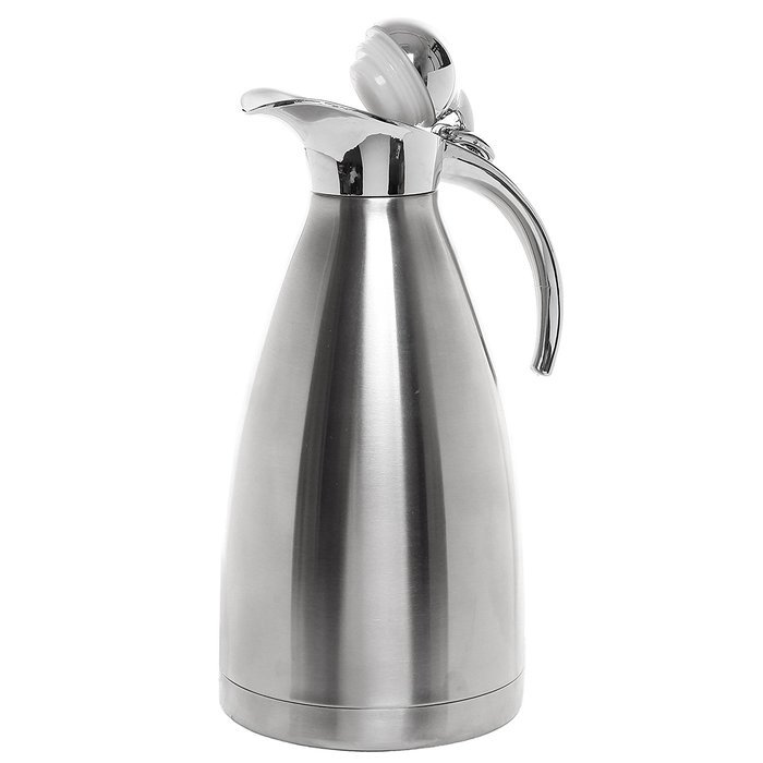 Double Wall Stainless Steel 2 Liter Vacuum Jug / Thermal Carafe / Insulated Pot for Coffee, Tea & Water