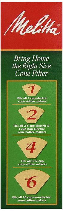 Melitta Cone Coffee Filters, Natural Brown, No. 4, 100-Count Filters (Pack of 6) N4