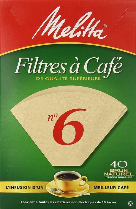 Melitta Cone Coffee Filters, Natural Brown, No. 4, 100-Count Filters (Pack of 6) N7