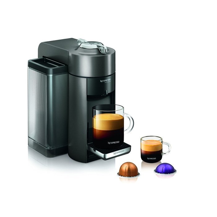 Nespresso GCC1-US-GM-NE VertuoLine Evoluo Deluxe Coffee and Espresso Maker, Graphite Metal