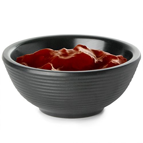 TableCraft Products RAM2RBK 2 oz. Round Ribbed Ramekin, Black Melamine ...