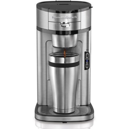 Hamilton Beach Stainless Steel The Scoop Single-Serve Coffeemaker, Automatically Shuts Off After Brewing N6