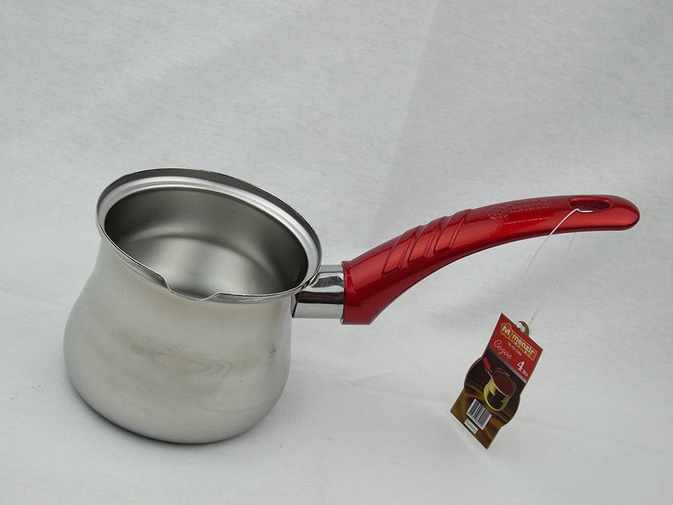 Menzir Stainless Steel Turkish Coffee Pot (Cezve) Series (Number 4 Ideal For 4 People) N5