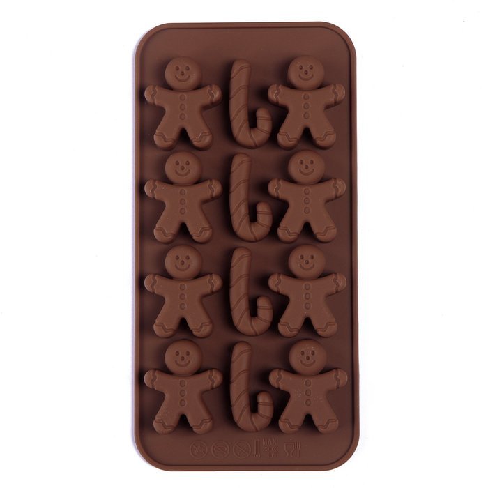 HDE Candy Cane Men Party Novelty Silicone Jello Chocolate Mold Ice Cube Tray
