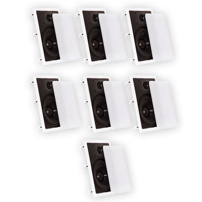 Theater Solutions CS8W In Wall 8" Speakers Surround Sound Home Theater 7 Speaker Set CS8W-7S