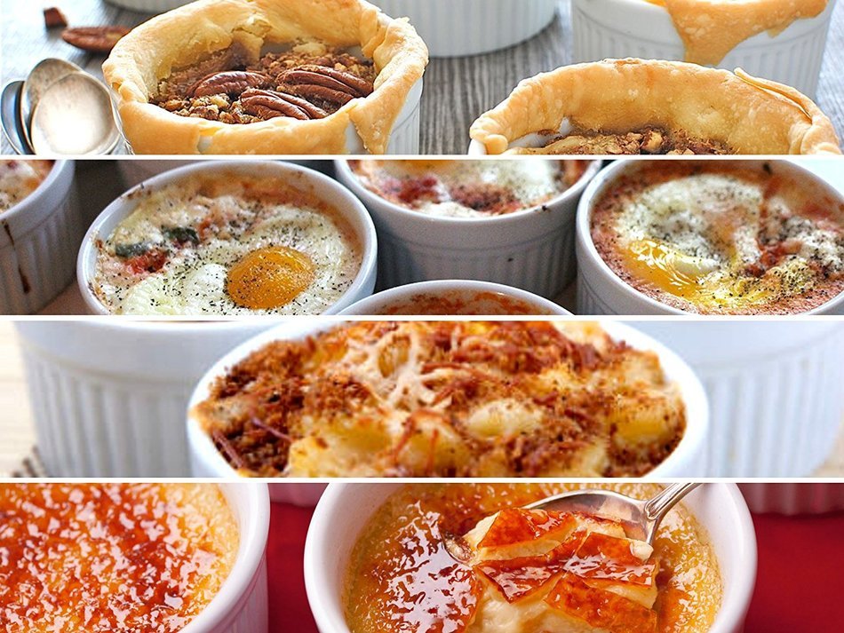 SMOQ Afficio Creme Brulee Ramekins with Precision Culinary Torch SMQ-242, Baking, Dipping Bowl, Souffle &hellip; (Red... N7