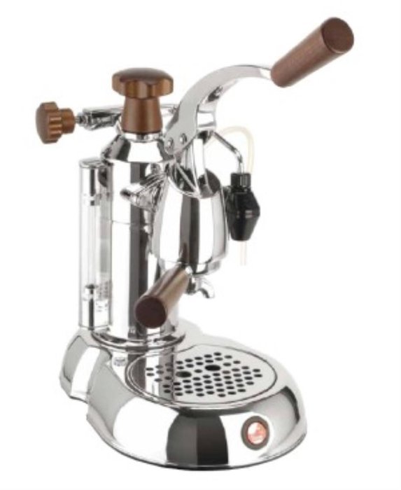 La Pavoni ESW-8 Stradavari 8-Cup Espresso Machine, Chrome with Wood Handles N2