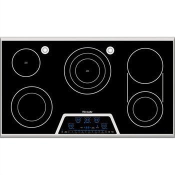 Thermador Masterpiece Deluxe: CES366FS 36'' Smoothtop Electric Cooktop with 5 Radiant Elements, Electronic Touch...