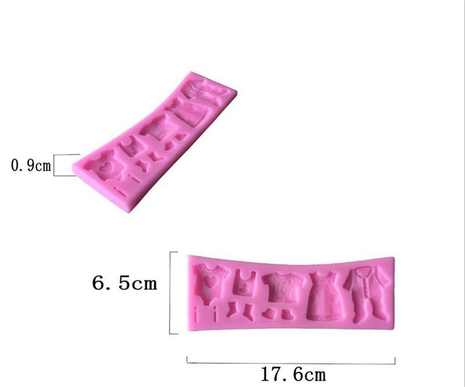Wispun Fondant Cake Lace Mold Baby Clothes Washing Line Silicone Molds 17*5.5*0.7cm Cake Decorating N4
