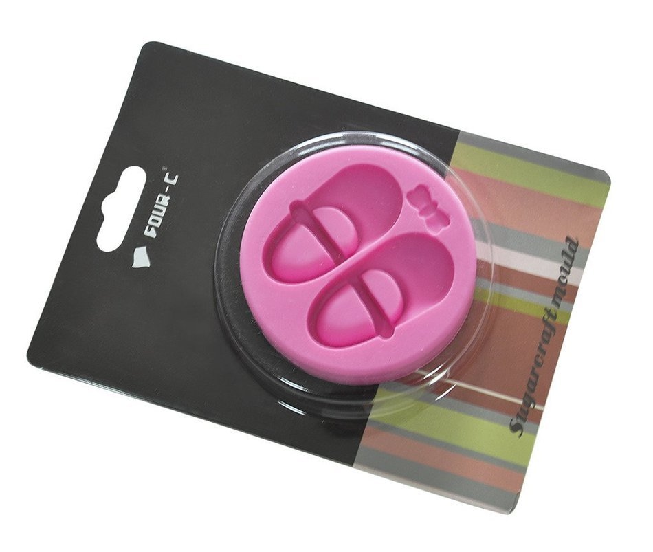 FOUR-C Sugarpaste Moulds Baby Girl Shoe Cupcake Decorating Molds Color Pink