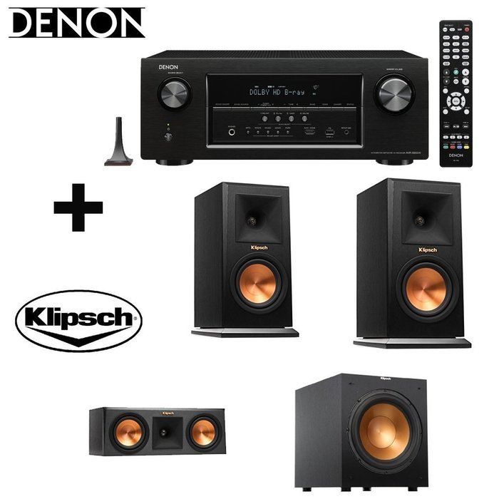 Denon AVR-S900W 7.2 Channel Full 4K Ultra HD A/V Receiver with Bluetooth and Wi-Fi + Pair Klipsch Reference Premiere...