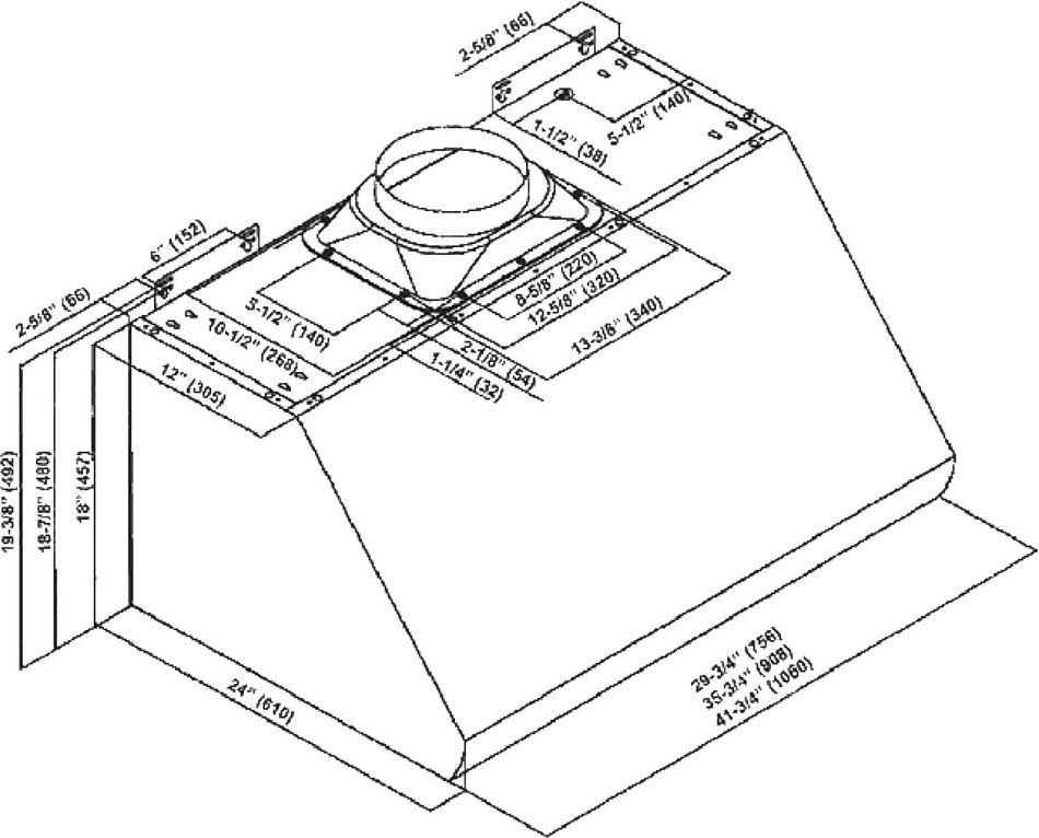 CAVALIERE 36" Under Cabinet / Wall Mounted Stainless Steel Kitchen Range Hood 1000 CFM AP238-PS35-36 N4