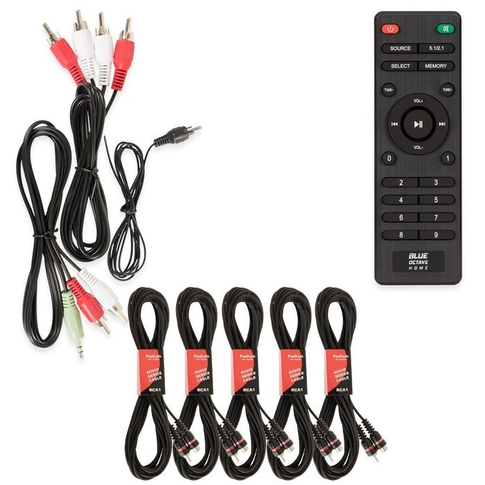 Blue Octave B51 Home Theater 5.1 Powered FM Speaker System with USB / SD and 5 Extension Cables