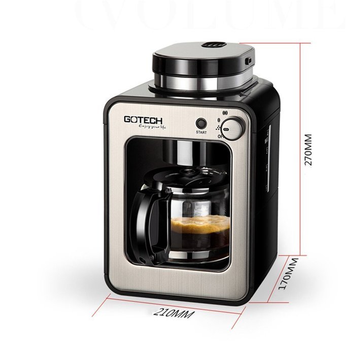 Royal- CM6686A American Drip Automatic Coffee Machine Freshly Ground Coffee Pot Bean Powder Dual Purpose N3