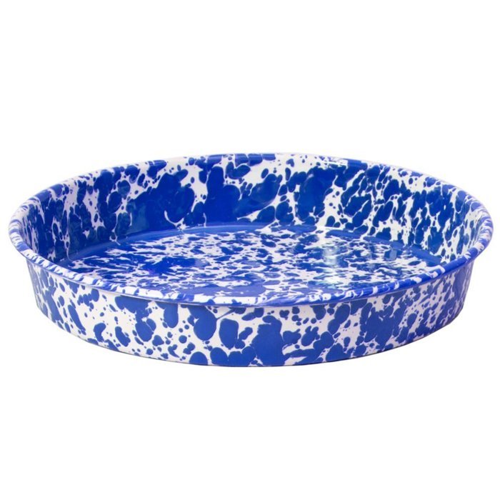 Enamelware 9 Inch Round Cake Pan - Blue Marble N2