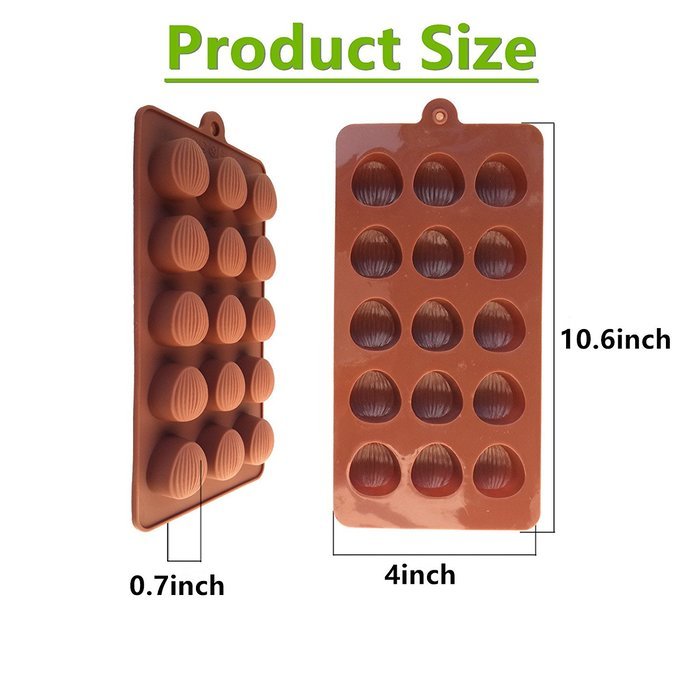 Cherryard 15-Cavities Nuts Shaped Silicone Mold for Making Mini Cake Chocolate Candy Jello N2