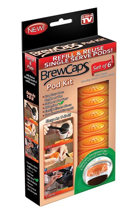 Brew Caps Pod Kit, One Size Fits All, Orange/Black