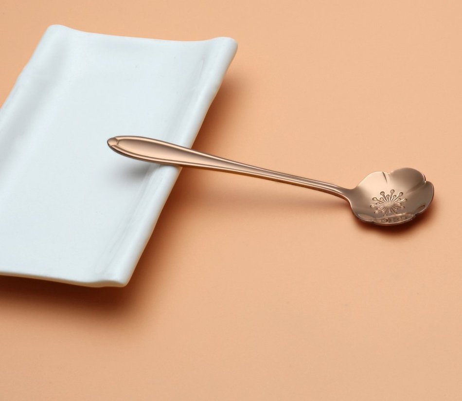 CHICHIC 8 Pcs Stainless Steel Tableware Creative Flower Coffee Spoon, Stirring Spoon, Sugar Spoon, Stir Bar Spoon... N24