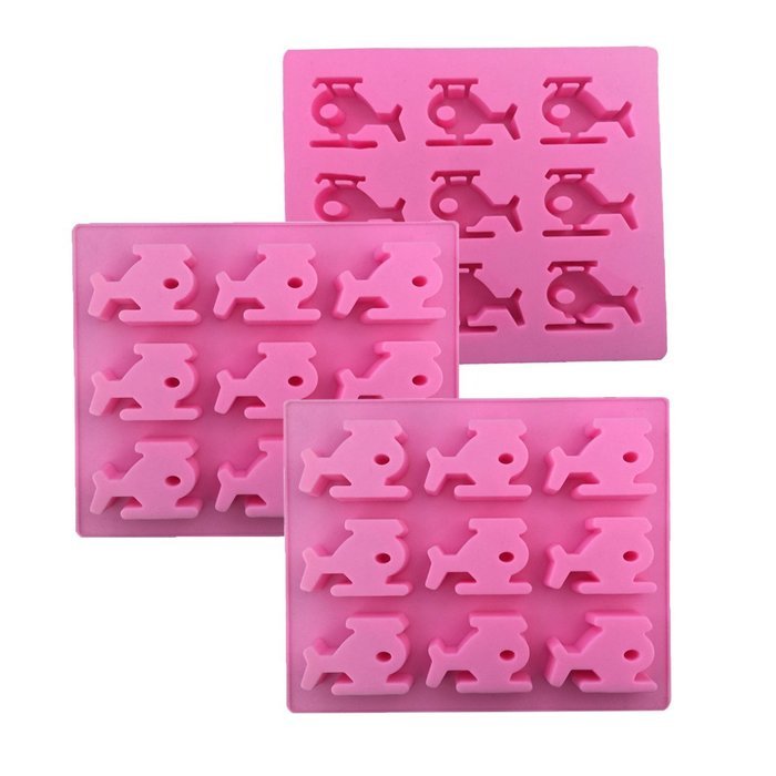 Baidecor Helicopter Shape Silicone Chocolate Molds Candy Mold Set Of 3 N5