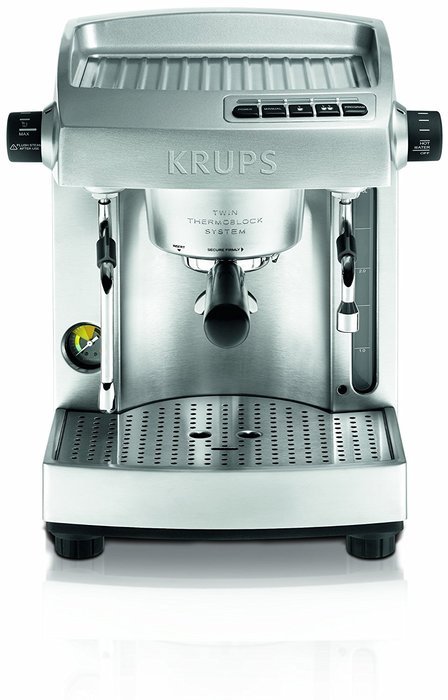 KRUPS XP6180 Full Stainless Steel Twin Thermo Block Professional Espresso Machine, Silver N4