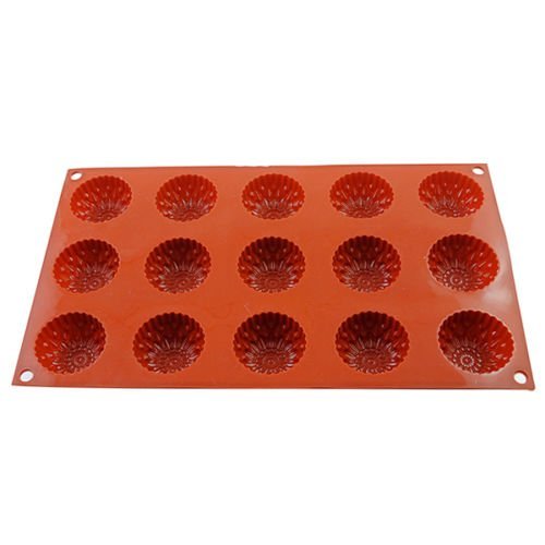 15-cavity Sunflower Silicone Mold Tray Cake Chocolate Cookie Muffin Baking Pan Cupcake Chocolate Mold Bakeware... N5