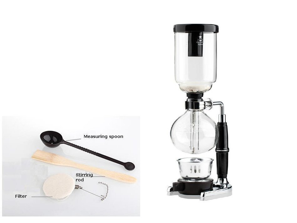 Yeme Coffee Master 5-Cup Syphon / Vacuum Glass Coffee Make BT-5
