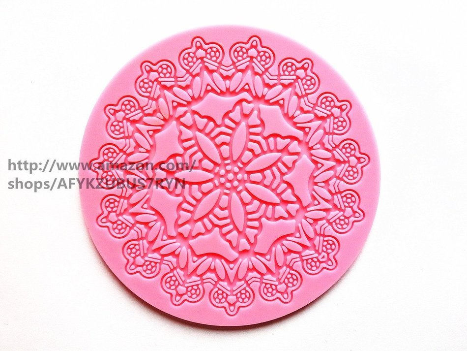 New! Crown Silicone Lace Mould for Fondant Cake Sugar Paste Cake Decoration 12.8*12.8*0.4cm 53g 001
