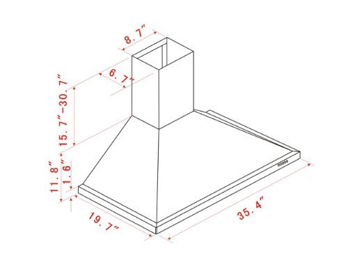 K-star K1012A 36" Wall Mounted Range Hood N2